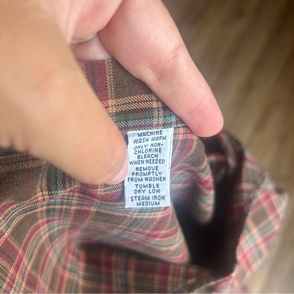 Polo Ralph Lauren Men Classic fit Long Sleeve Button-Up Shirt Large Green/Red - Picture 6 of 6